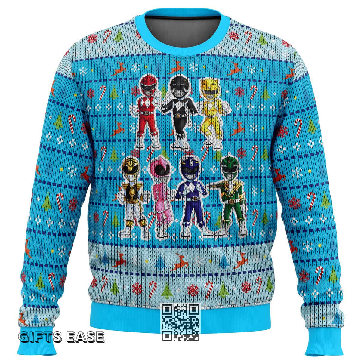 Cool Mighty Morphin Chibis Power Rangers Ugly Christmas Sweater Cool Mighty Morphin Chibis Power Rangers Ugly Christmas Sweater