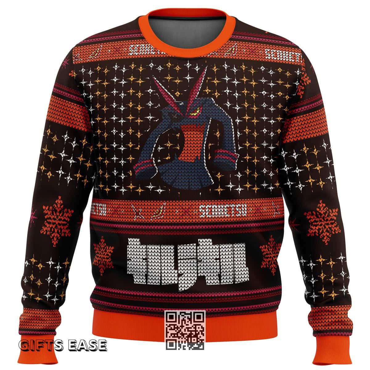 Black And Orange Senketsu Kill La Kill Ugly Christmas Sweater Black And Orange Senketsu Kill La Kill Ugly Christmas Sweater