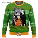 Studio Ghibli Ugly Christmas Sweater Totoro No-Face Jiji Calcifer Studio Ghibli Ugly Christmas Sweater Totoro No-Face Jiji Calcifer