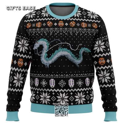 Studio Ghibli Spirited Away Ugly Christmas Sweater Haku Dragon Studio Ghibli Spirited Away Ugly Christmas Sweater Haku Dragon
