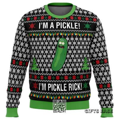 Rick And Morty Pickle Rick Ugly Christmas Sweater I'm A Pickle I'm Pickle Rick