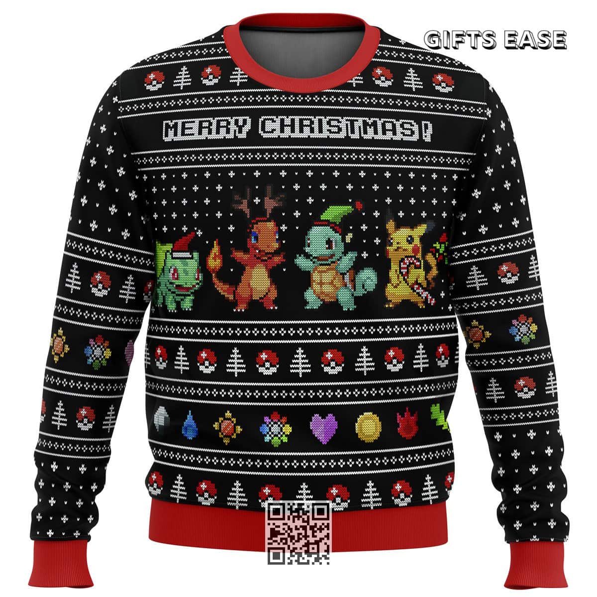 Pokemon Kanto Starters Ugly Christmas Sweater Bulbasaur Charmander Squirtle Pikachu Pokemon Kanto Starters Ugly Christmas Sweater Bulbasaur Charmander Squirtle Pikachu