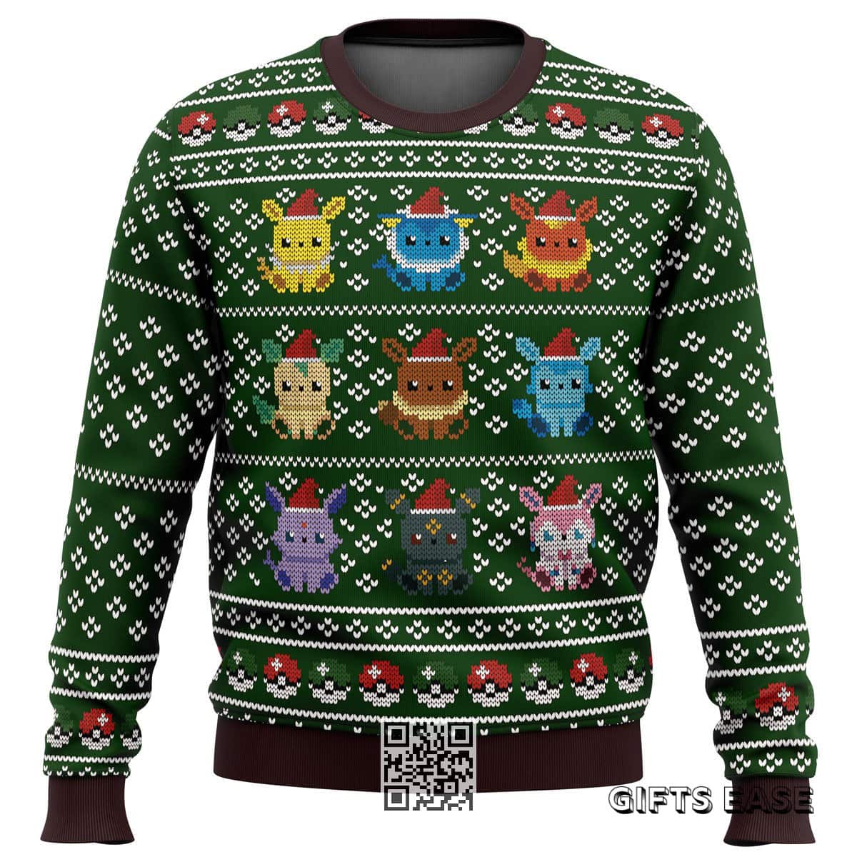 Cute Pokemon Eevee Eeveelutions Ugly Christmas Sweater Cute Pokemon Eevee Eeveelutions Ugly Christmas Sweater