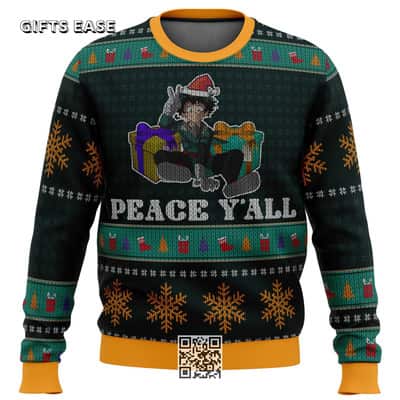 Izuku Midoriya My Hero Academia Ugly Christmas Sweater Peace Y'All