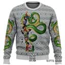 Dragonball Z Play With The Dragon Ugly Christmas Sweater Snowflakes Pattern