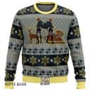 Eren Yeager And Levi Ackerman Attack On Titan Ugly Christmas Sweater Snowflakes Pattern Eren Yeager And Levi Ackerman Attack On Titan Ugly Christmas Sweater Snowflakes Pattern