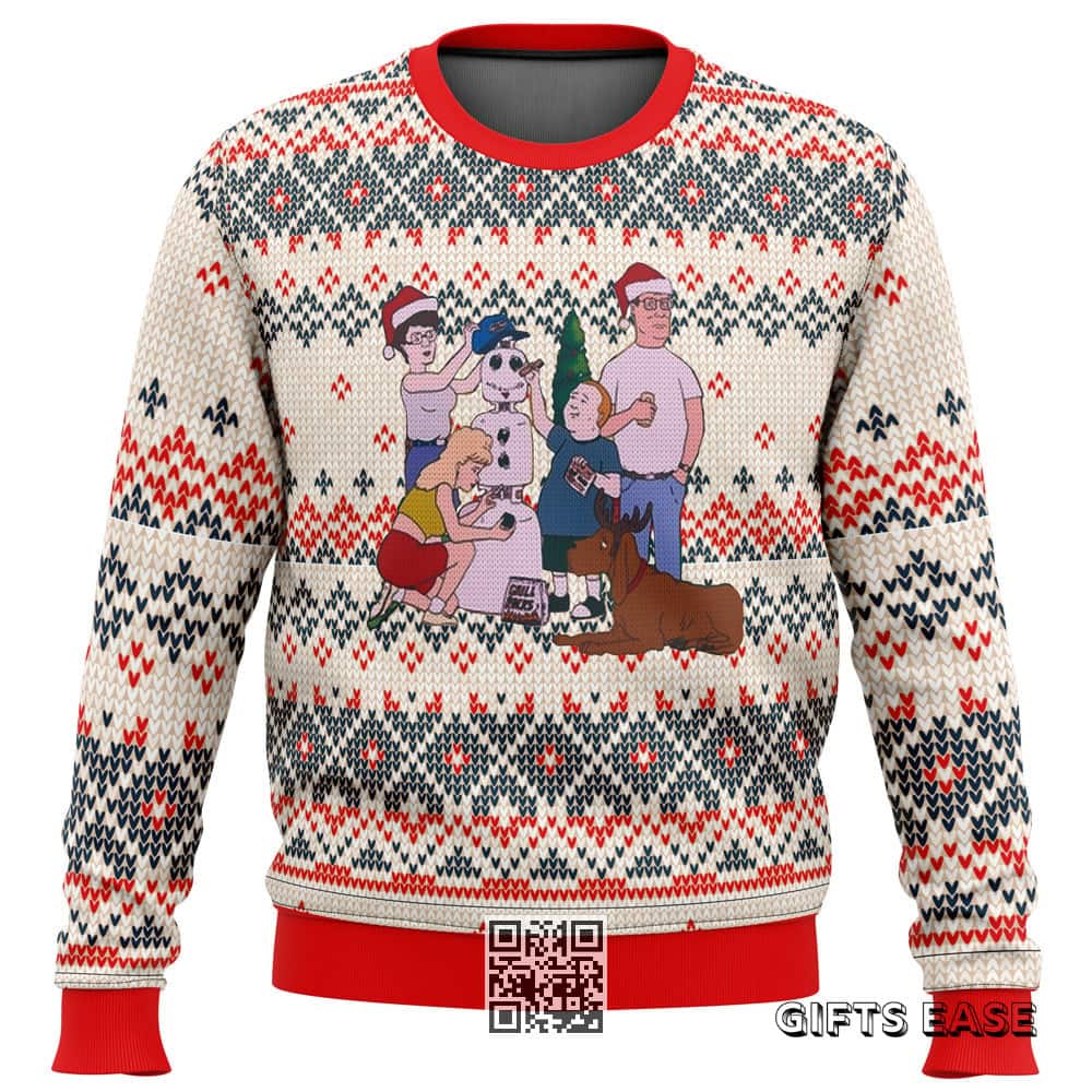 King Of The Hill Ugly Christmas Sweater Hank Hill Family