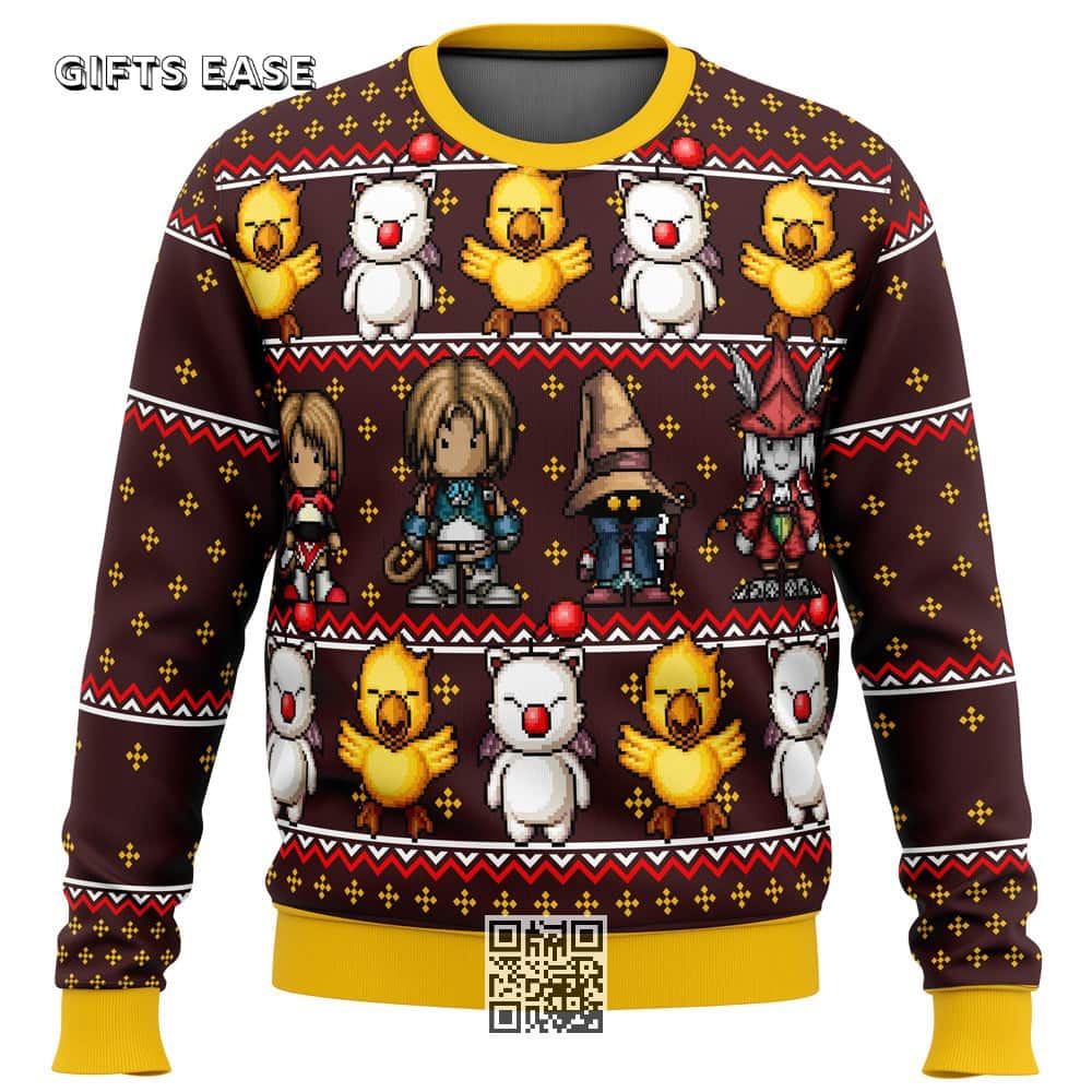 Classic Final Fantasy 8bit Ugly Christmas Sweater Classic Final Fantasy 8bit Ugly Christmas Sweater