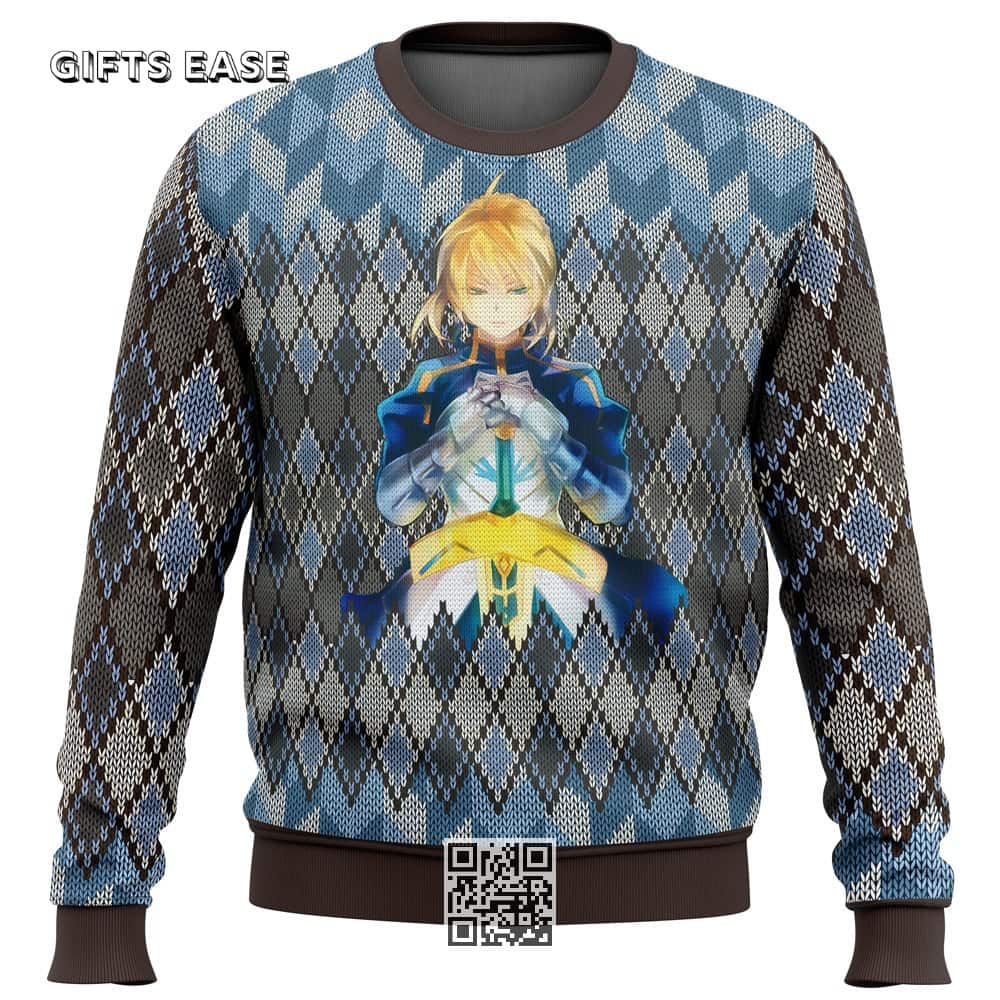 Fate Zero Saber Ugly Christmas Sweater Gift For Friends Fate Zero Saber Ugly Christmas Sweater Gift For Friends