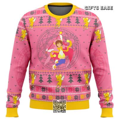Pink Cardcaptor Sakura Ugly Christmas Sweater