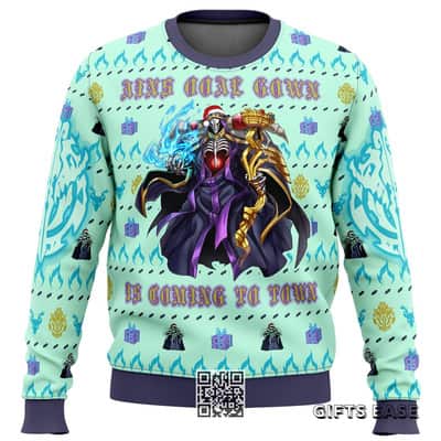 Overlord Ugly Christmas Sweater Ainz Ooal Gown Is Coming To Town