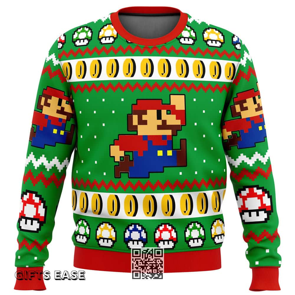 Cool Super Mario Jump Ugly Christmas Sweater Cool Super Mario Jump Ugly Christmas Sweater