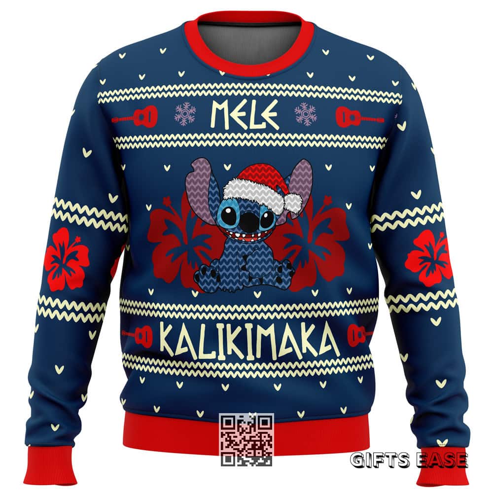 Cool Stitch Ugly Christmas Sweater Mele Kalikimaka