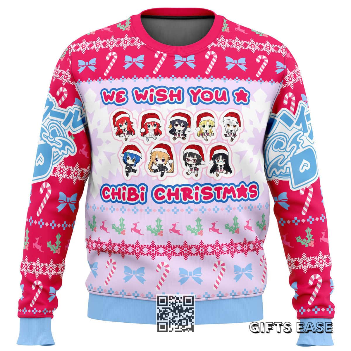 High School DXD Ugly Christmas Sweater We Wish You Chibi Christmas High School DXD Ugly Christmas Sweater We Wish You Chibi Christmas