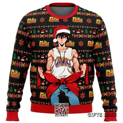 Black Red God Of High School Santa Jin Mori Ugly Christmas Sweater