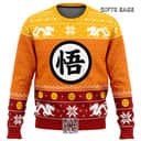 Dragon Ball Z Goku Ugly Christmas Sweater Snowflake Pattern