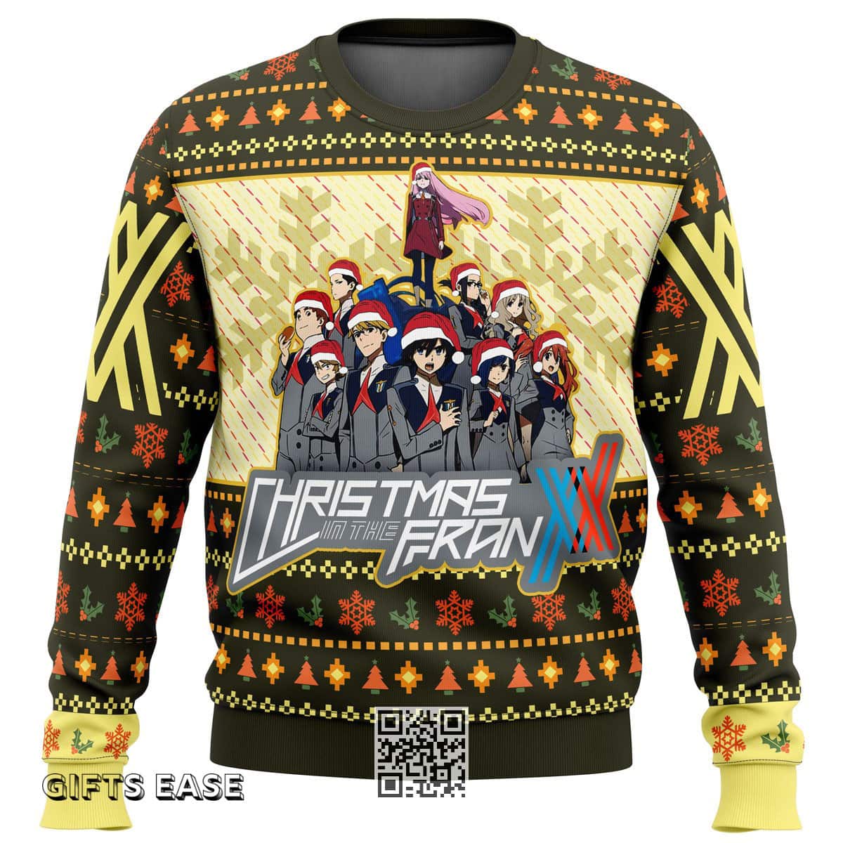 Darling In The Franxx Ugly Christmas Sweater Bell Snowflake Darling In The Franxx Ugly Christmas Sweater Bell Snowflake