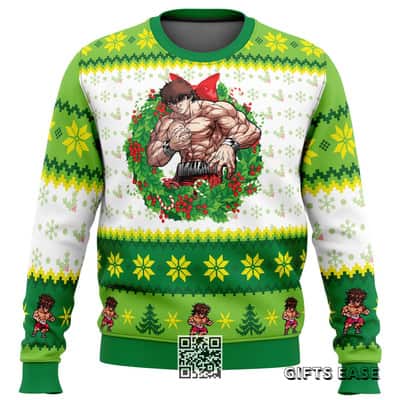 Baki Ugly Christmas Sweater Xmas Floral Wreath
