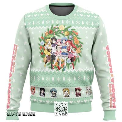 Light Green Magical Girls Puella Magi Madoka Magica Ugly Christmas Sweater