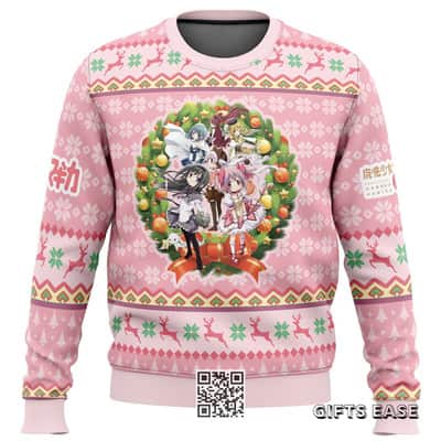 Pink Magical Girls Puella Magi Madoka Magica Ugly Christmas Sweater
