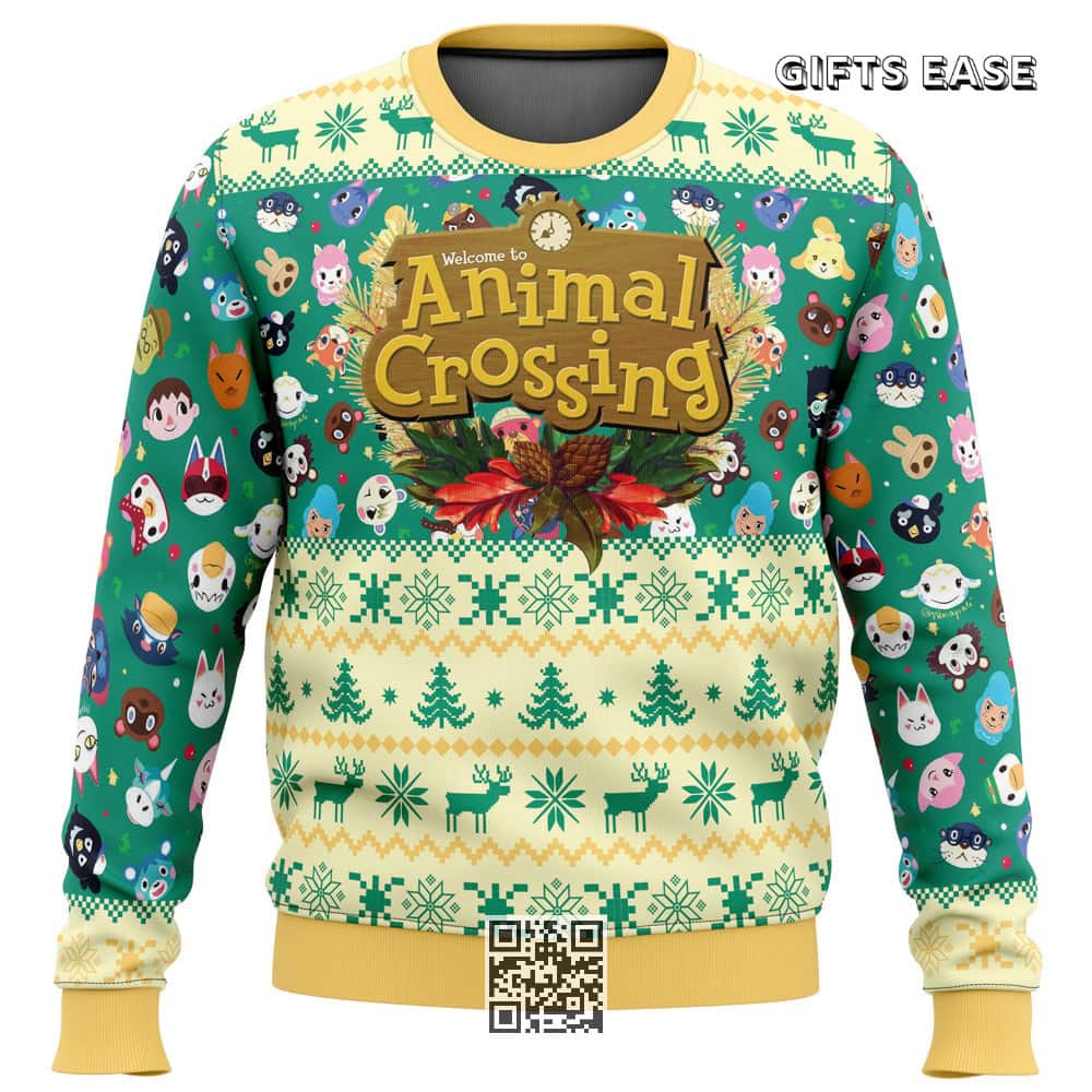Cute Happy Animal Villagers Animal Crossing Ugly Christmas Sweater Cute Happy Animal Villagers Animal Crossing Ugly Christmas Sweater