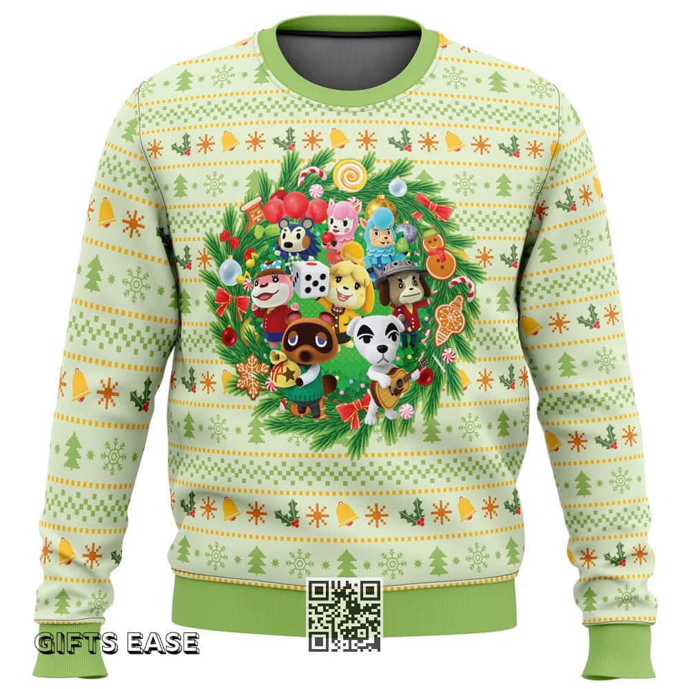 Light Green Festival Animal Crossing Ugly Christmas Sweater Light Green Festival Animal Crossing Ugly Christmas Sweater