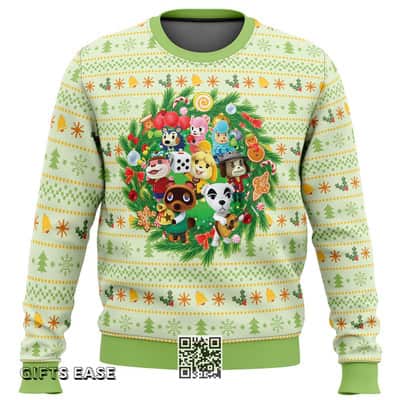 Light Green Festival Animal Crossing Ugly Christmas Sweater