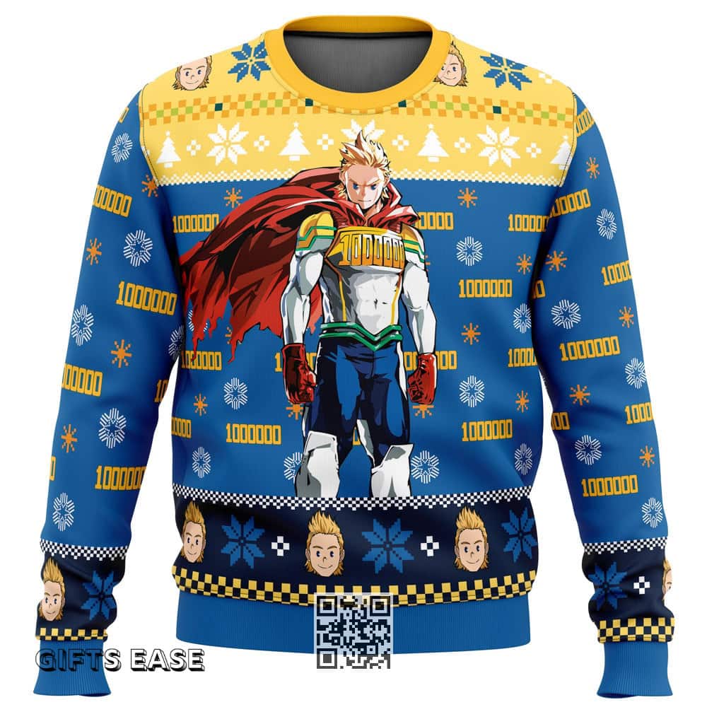 Blue Yellow Lemillion My Hero Academia Ugly Christmas Sweater Blue Yellow Lemillion My Hero Academia Ugly Christmas Sweater