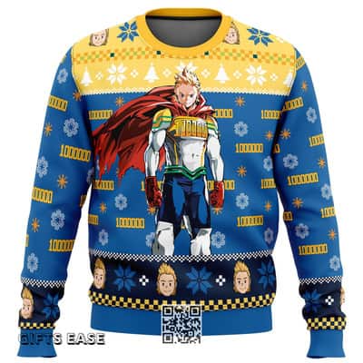 Blue Yellow Lemillion My Hero Academia Ugly Christmas Sweater