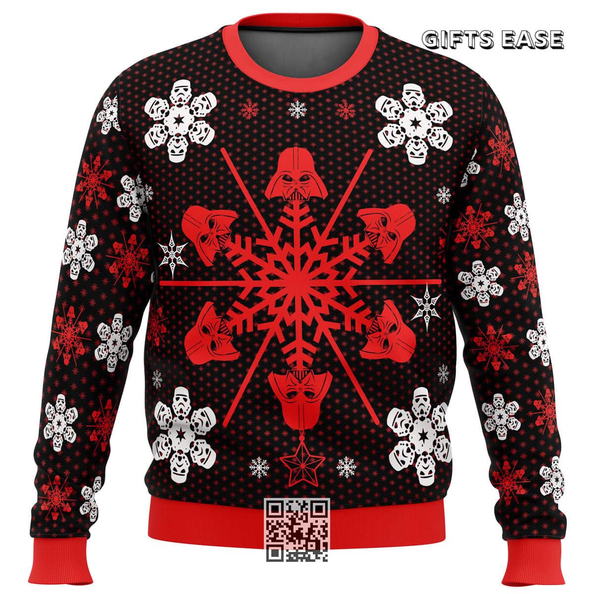 Star Wars Darth Vader Stormtrooper Snowflakes Ugly Christmas Sweater Star Wars Darth Vader Stormtrooper Snowflakes Ugly Christmas Sweater