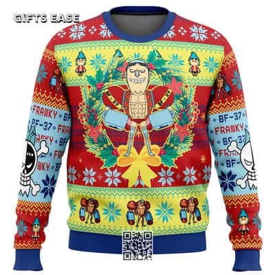Franky One Piece Ugly Christmas Sweater Snowflakes
