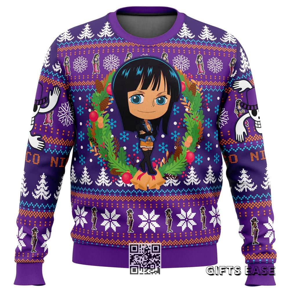 Purple Nico One Piece Ugly Christmas Sweater Purple Nico One Piece Ugly Christmas Sweater