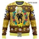 Sanji One Piece Ugly Christmas Sweater Xmas Floral Wreath