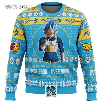 Vegeta Dragon Ball Z Ugly Christmas Sweater Over 9000