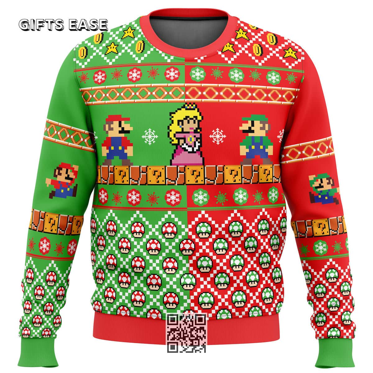 Red Green Mario Bros Ugly Christmas Sweater Red Green Mario Bros Ugly Christmas Sweater