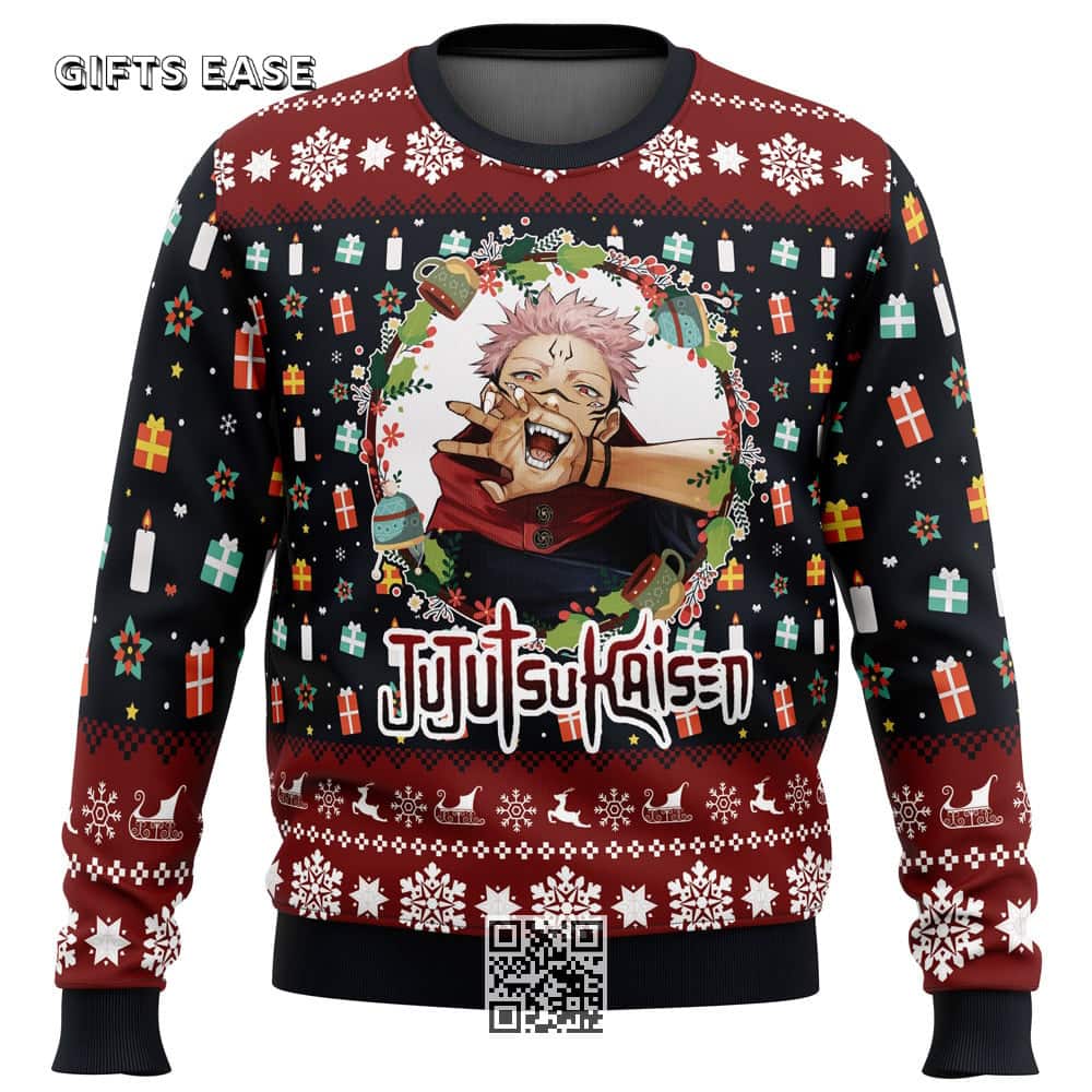 Sukuna Jujutsu Kaisen Ugly Christmas Sweater Xmas Gift Sukuna Jujutsu Kaisen Ugly Christmas Sweater Xmas Gift