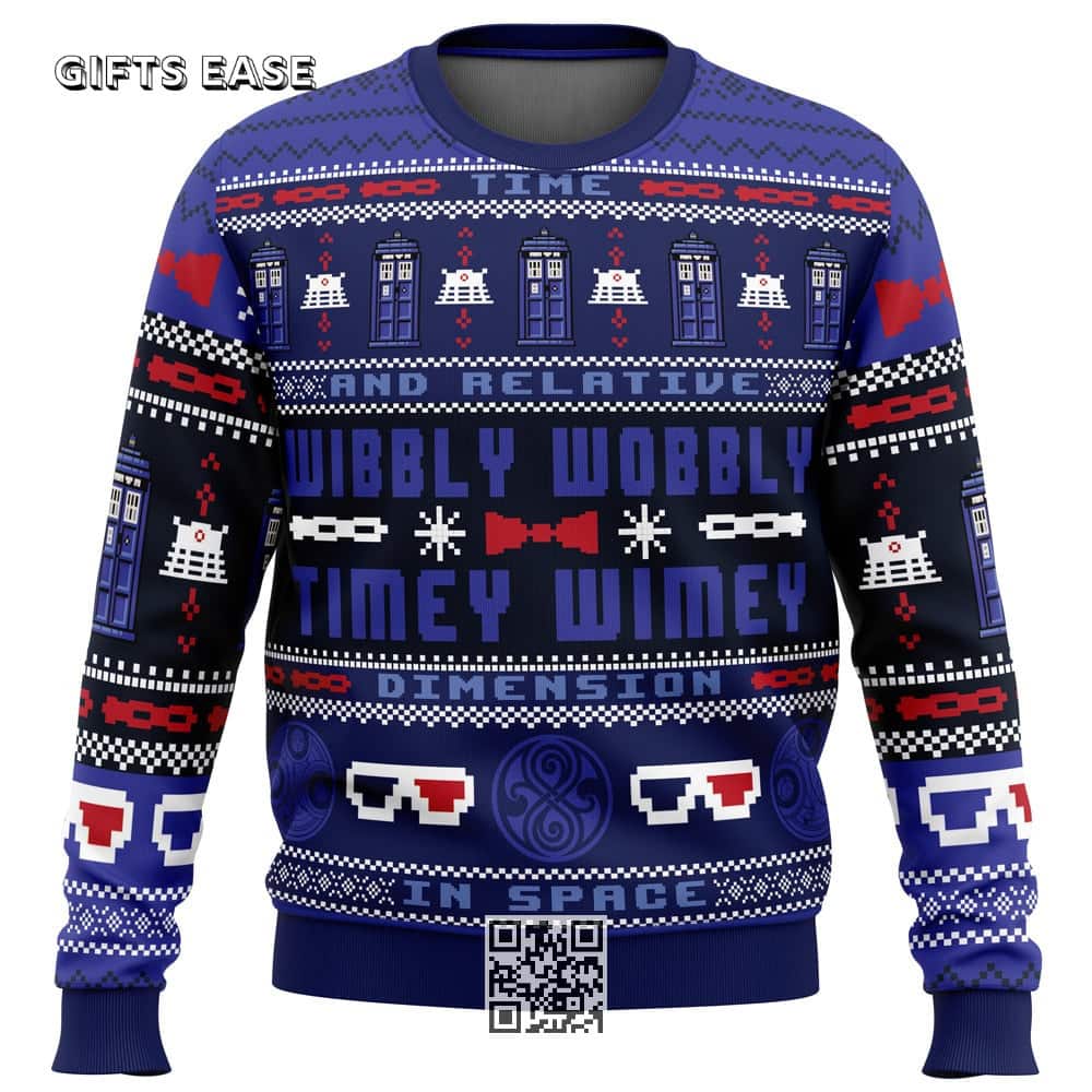 Doctor Who Ugly Christmas Sweater Time And Relative Wibbly Wobbly Timey Wimey Doctor Who Ugly Christmas Sweater Time And Relative Wibbly Wobbly Timey Wimey