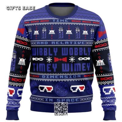 Doctor Who Ugly Christmas Sweater Time And Relative Wibbly Wobbly Timey Wimey
