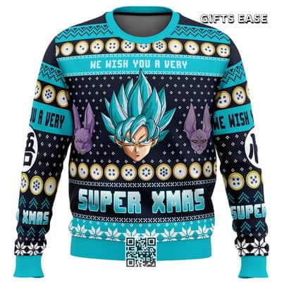 Saiyan Dragon Ball Z Ugly Christmas Sweater We Wish You A Very Super Xmas Saiyan Dragon Ball Z Ugly Christmas Sweater We Wish You A Very Super Xmas