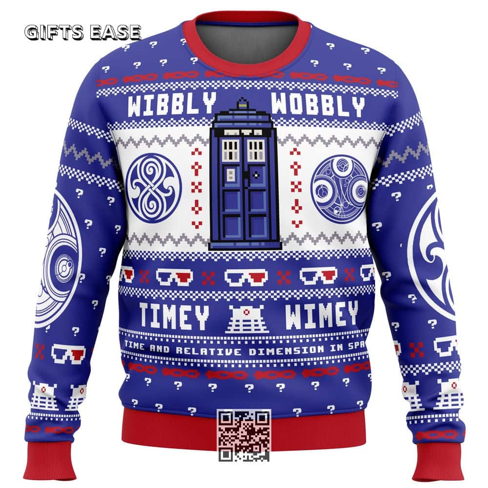 Doctor Who Ugly Christmas Sweater Wibbly Wobbly Timey Wimey Doctor Who Ugly Christmas Sweater Wibbly Wobbly Timey Wimey