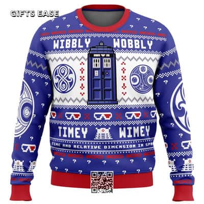 Doctor Who Ugly Christmas Sweater Wibbly Wobbly Timey Wimey