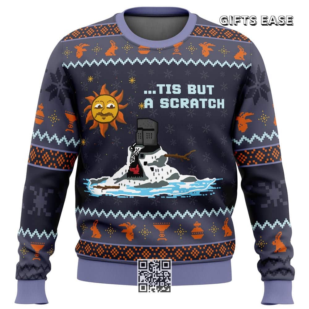 The Melting Knight Monty Python Ugly Christmas Sweater Tis But A Scratch The Melting Knight Monty Python Ugly Christmas Sweater Tis But A Scratch