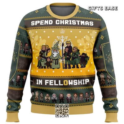The Lord Of The Rings Ugly Christmas Sweater Spend Christmas In Fellowship