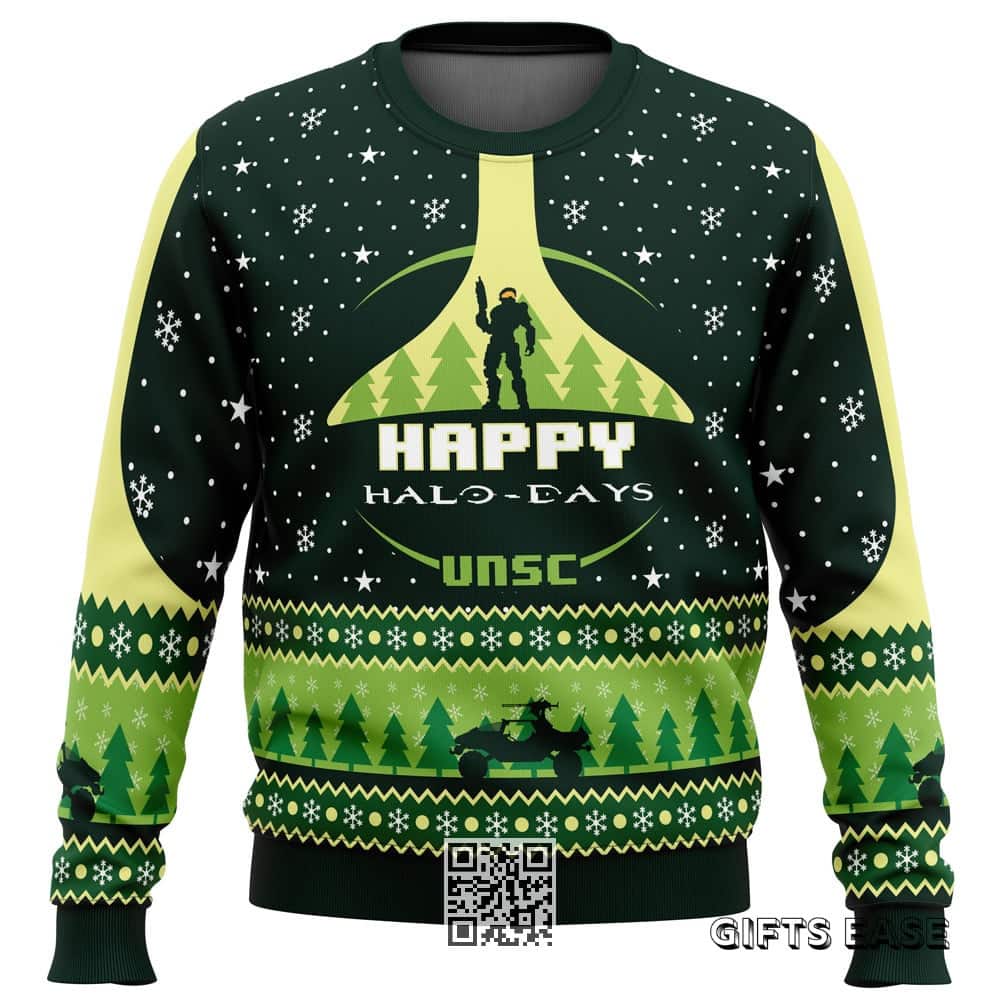 Halo Ugly Christmas Sweater Happy Halo Days UNSC Halo Ugly Christmas Sweater Happy Halo Days UNSC
