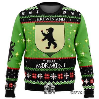 Game Of Thrones Ugly Christmas Sweater Here We Stand House Mormont