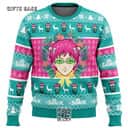 Saiki Kusuo No Psi-nan Ugly Christmas Sweater Snowflakes Pine Trees Reindeer