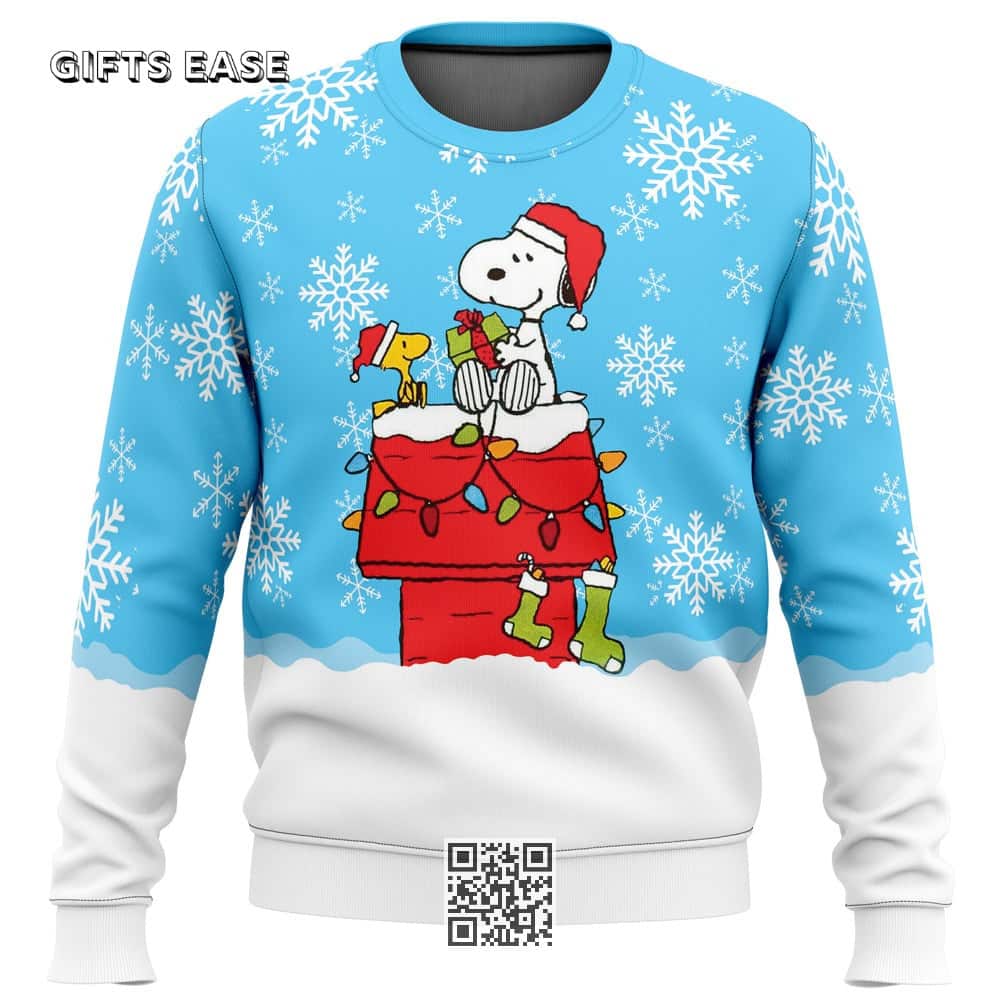 Blue White Snoopy Ugly Christmas Sweater Blue White Snoopy Ugly Christmas Sweater