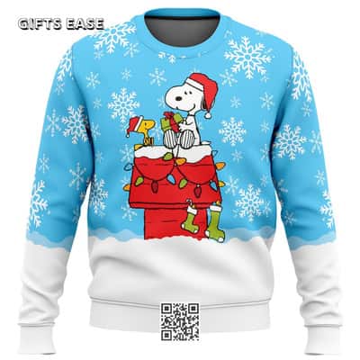 Blue White Snoopy Ugly Christmas Sweater