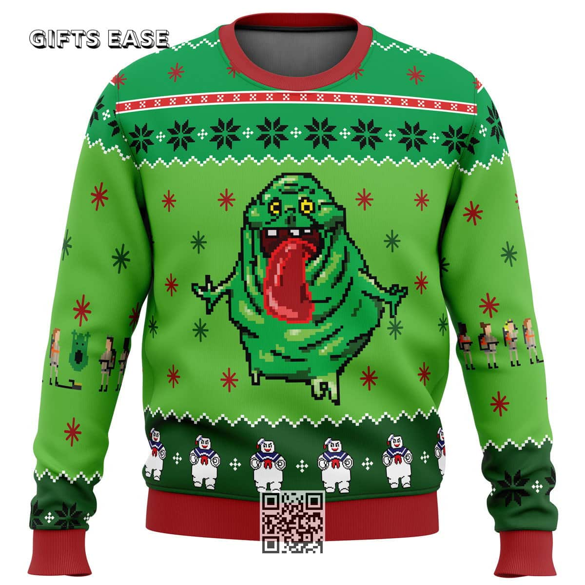 Green Red Ghostbusters Ugly Christmas Sweater Green Red Ghostbusters Ugly Christmas Sweater
