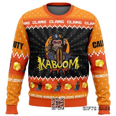 Orange Monkey Bomb Call Of Duty Ugly Christmas Sweater